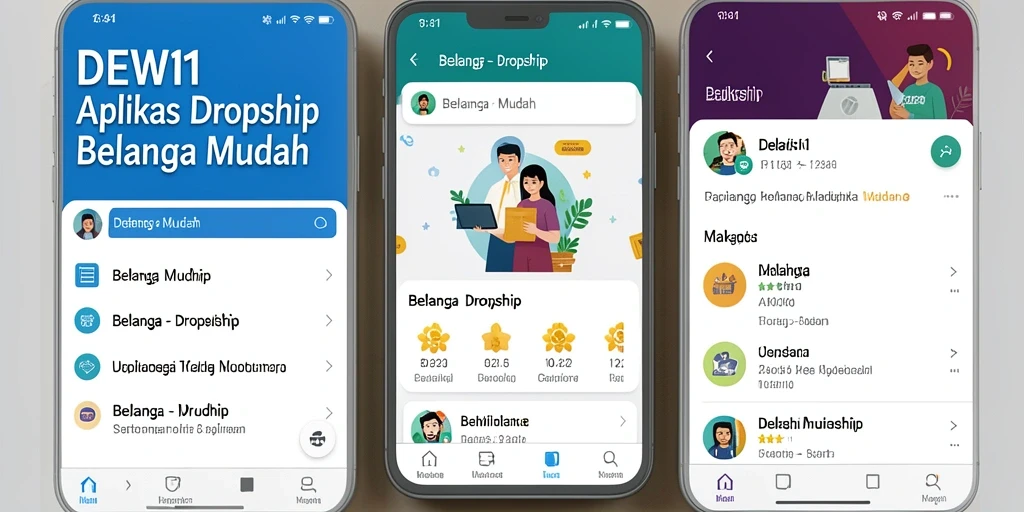 Tampilan antarmuka DEWI11 yang intuitif dan fungsional untuk dropshipping.