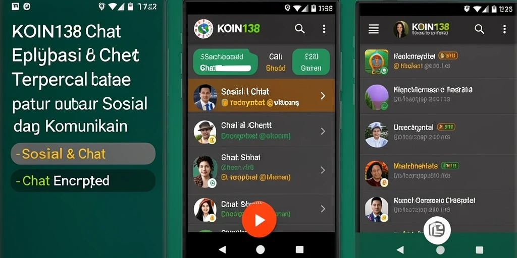 Antarmuka aplikasi KOIN138 yang aman dan nyaman untuk chatting.