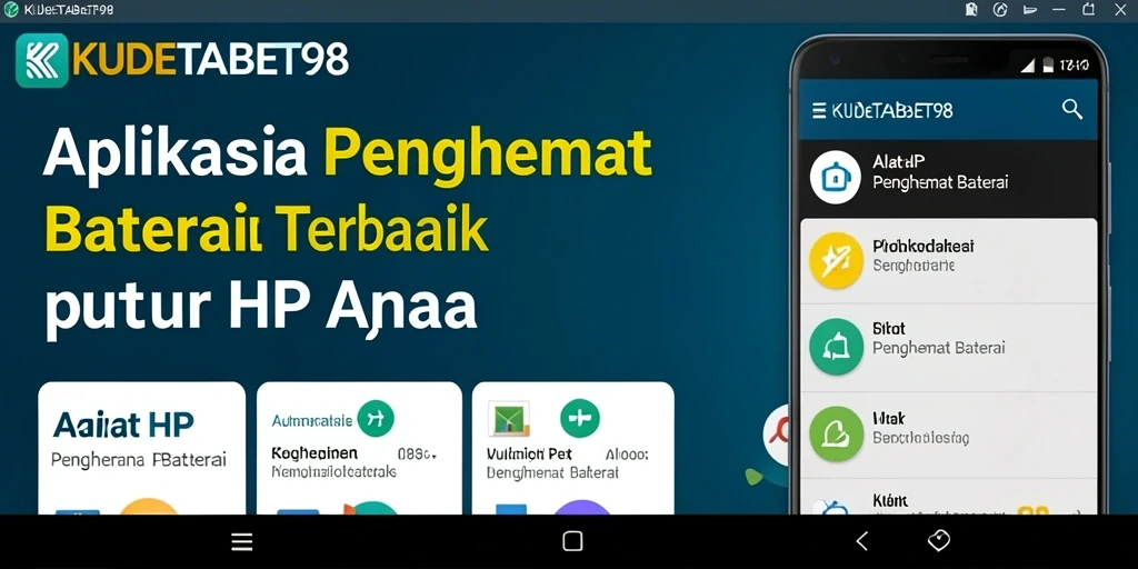 Antarmuka KUDETABET98 menampilkan fitur penghemat baterai yang efisien.