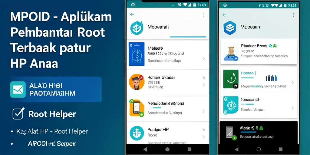 Screenshot utama MPOID menunjukkan antarmuka pengguna aplikasi Root Helper yang sederhana.