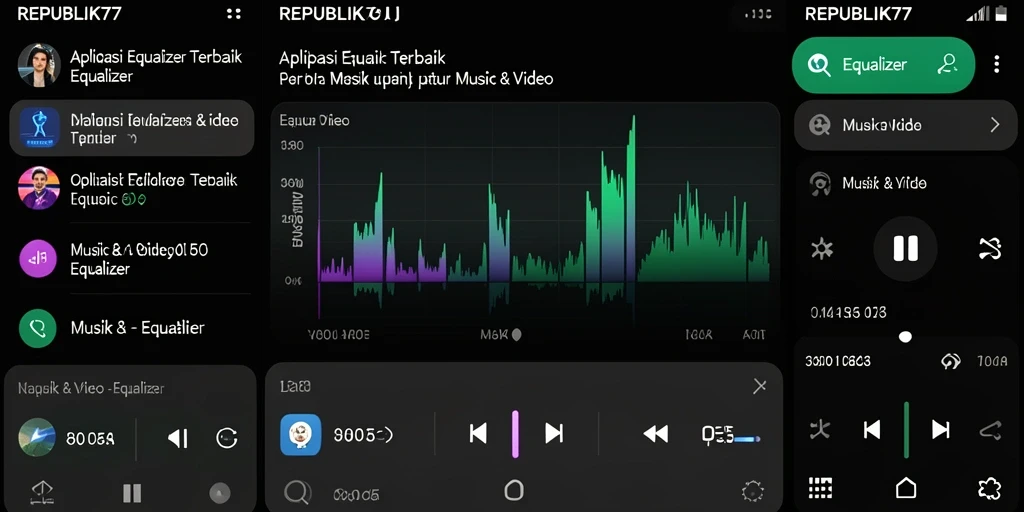Tampilan antarmuka REPUBLIK77 dengan fitur Equalizer yang interaktif.